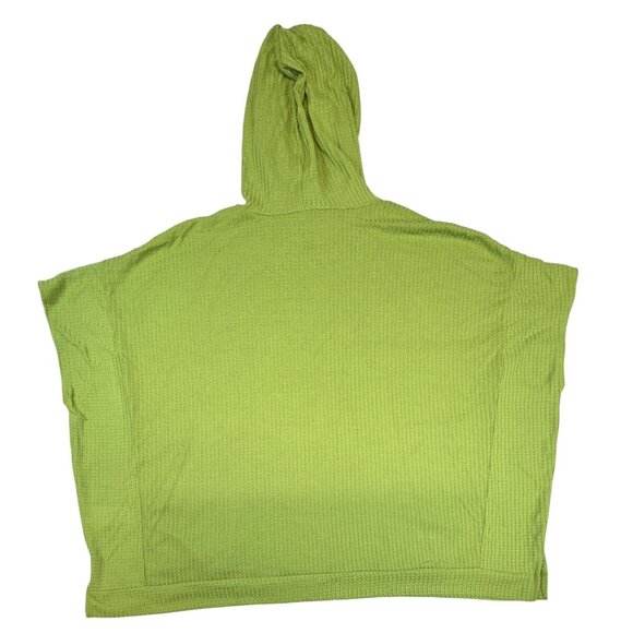 Blumin No Sleeve Hoodie Waffle Pullover Pockets Green Womens Oversized - Picture 6 of 7